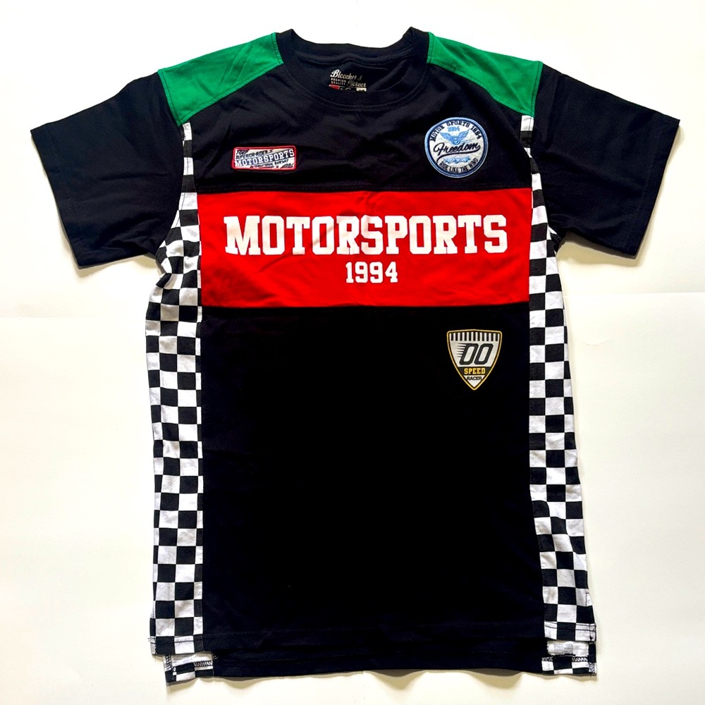 BLEEKER & MEREER SHORT SLEEVE SHIRT LARGE MOTORSPORTS LARGE